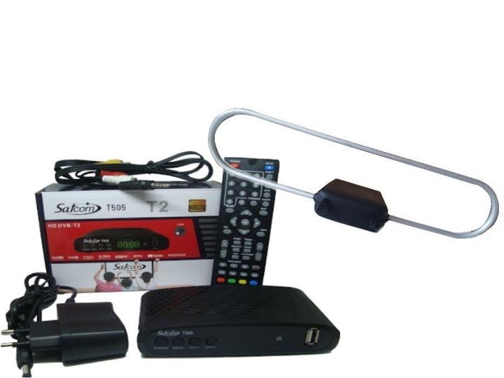 Тюнер SatCom T505 T2 Internet/антенна комнатная с усилителем и кабелем Кобра