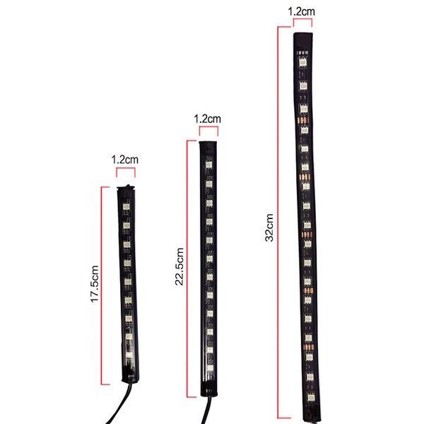 Подсветка в салон автомобиля светодиодная Car Interior Atmosphere Light Led 4 ленты 32 см - фото 2