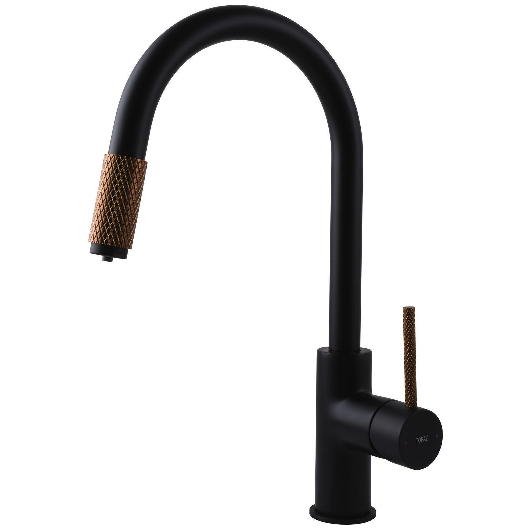 Смеситель для кухни с подключением к фильтру TOPAZ CORSICA TB Черный матовый (21023)