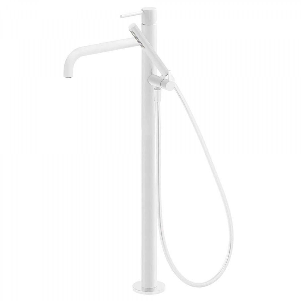 Смеситель для ванны Tres Study Exclusive напольный с ручным душем Белый матовый (26247001BM)