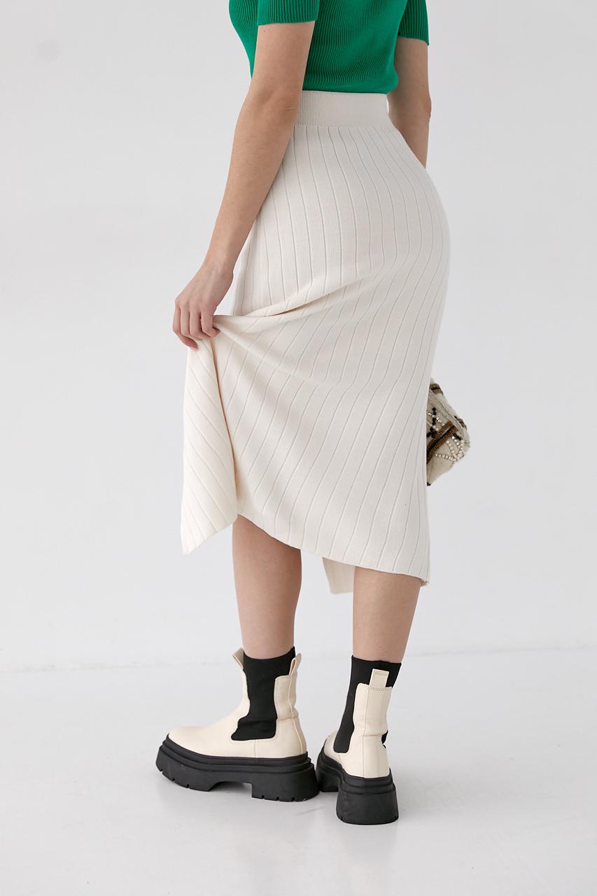 Юбка миди в рубчик M Кремовый (9505923) - фото 2 Юбка миди в рубчик M Кремовый (9505923) - фото 2