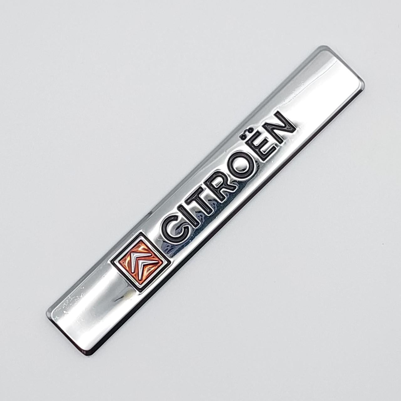 Емблема плашка Citroen 9,3х1,5 см Хром глянцевий (1820177816)