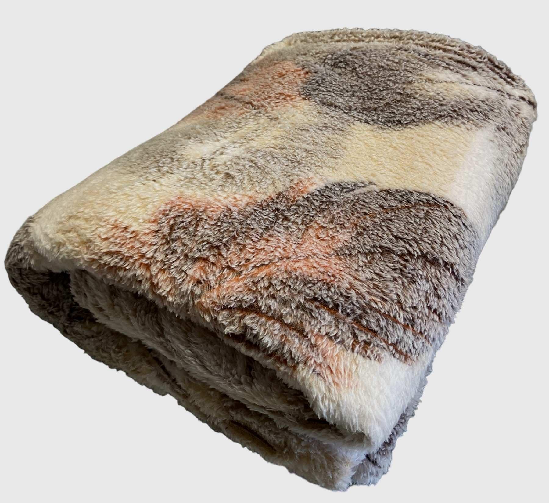 Плед-покривало Malloory Home мікрофібра стрижка двоспальний фліс Листок 180х200 см - фото 1