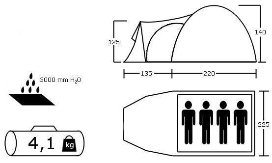 Намет 4-х місна Acamper Monsun 4 Pro Н2О 3500 мм 41 кг Синій - фото 2 Намет 4-х місна Acamper Monsun 4 Pro Н2О 3500 мм 41 кг Синій - фото 2