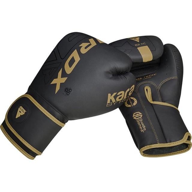 Перчатки боксерские RDX F6 Kara Matte 10 унций капа в комплекте Golden - фото 5