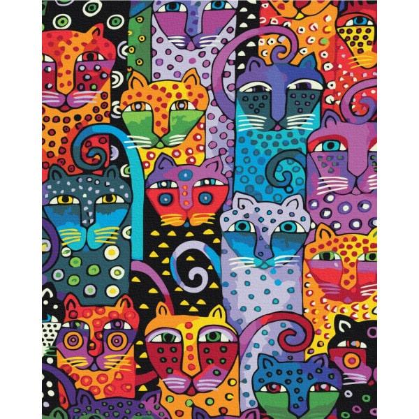 Картина по номерам BrushMe Цветные кошки холст на подрамнике BS9372 40х50 см (2245355477)