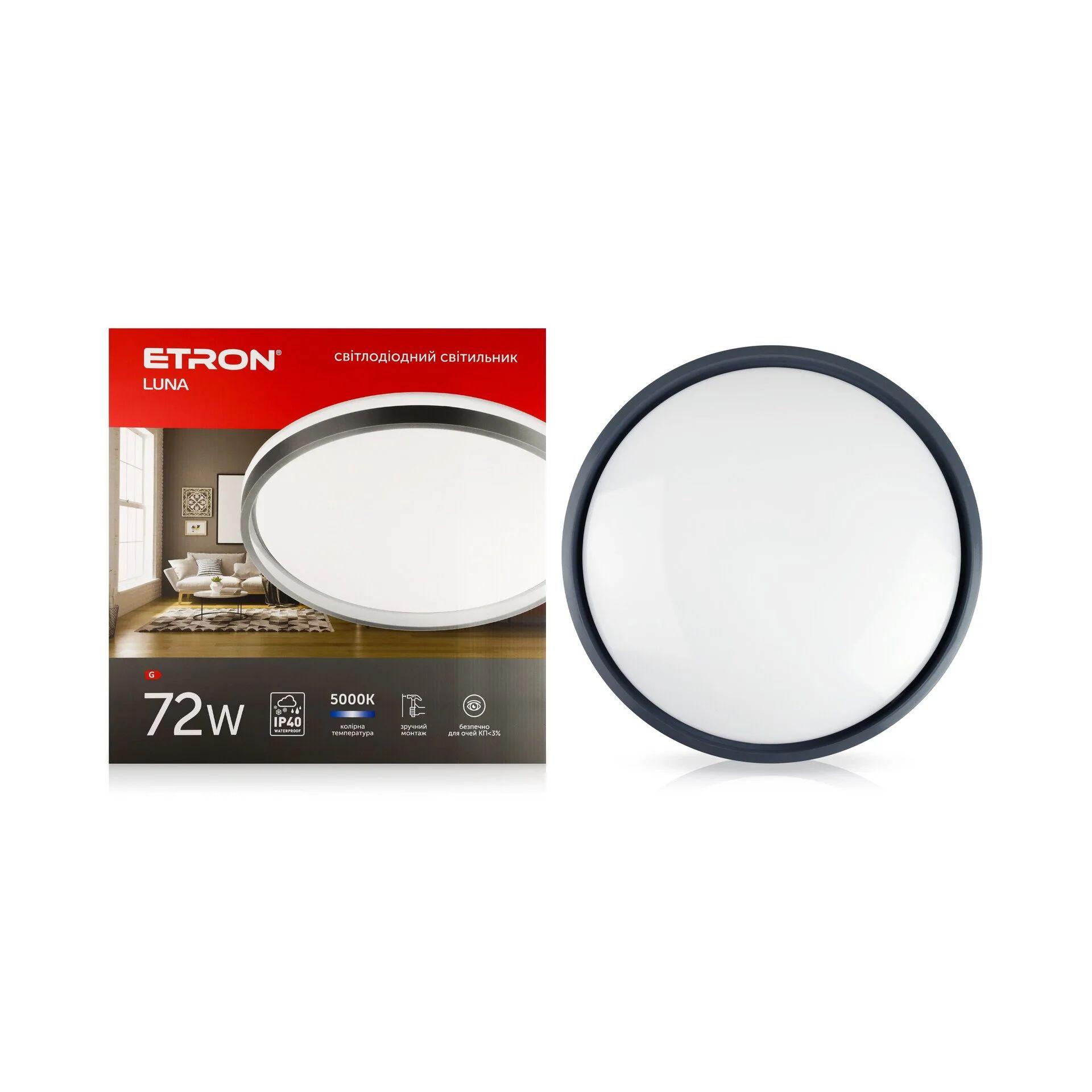 Светильник светодиодный ETRON Luna 1-ESP-1996 72W 5000K IP20 Серый (34169640)
