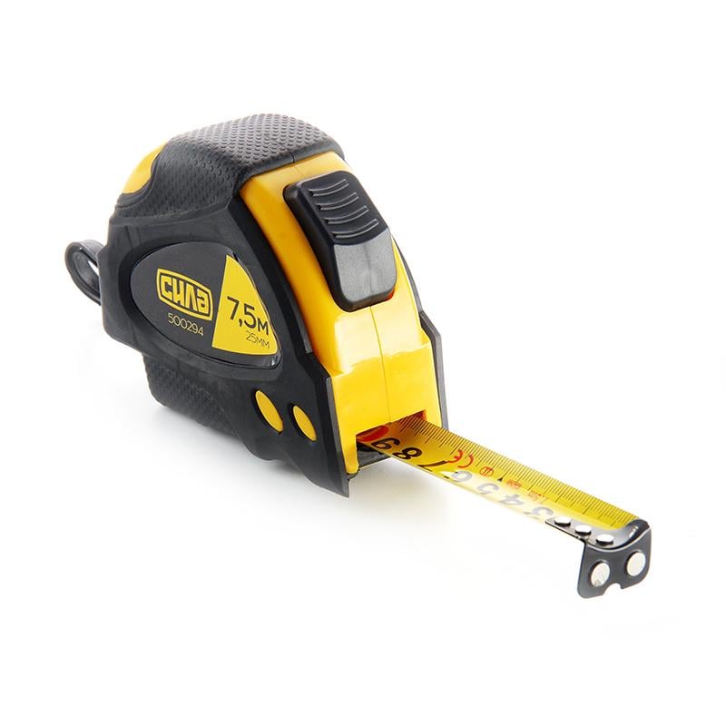 Рулетка обгумована Сила Стандарт Супермагніт з автостопом 7,5 м х 25 мм (500294) Рулетка обгумована Сила Стандарт Супермагніт з автостопом 7,5 м х 25 мм (500294)