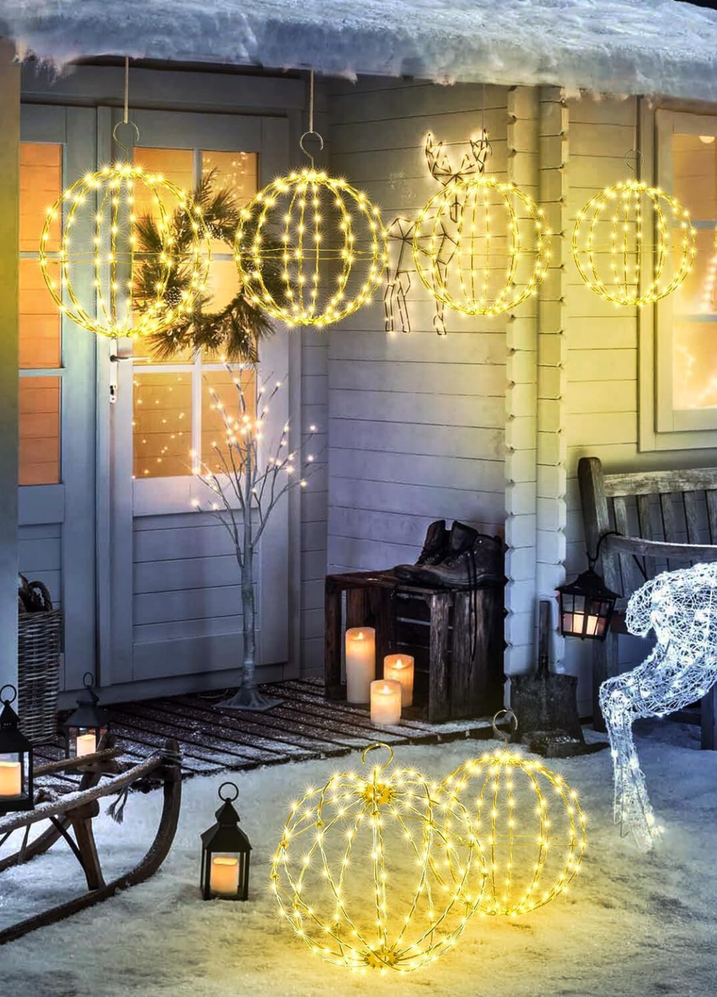 Шар подвесной Livarno Home StarSphere 140 LED с таймером 30 см Теплый белый (7909) - фото 4 Шар подвесной Livarno Home StarSphere 140 LED с таймером 30 см Теплый белый (7909) - фото 4