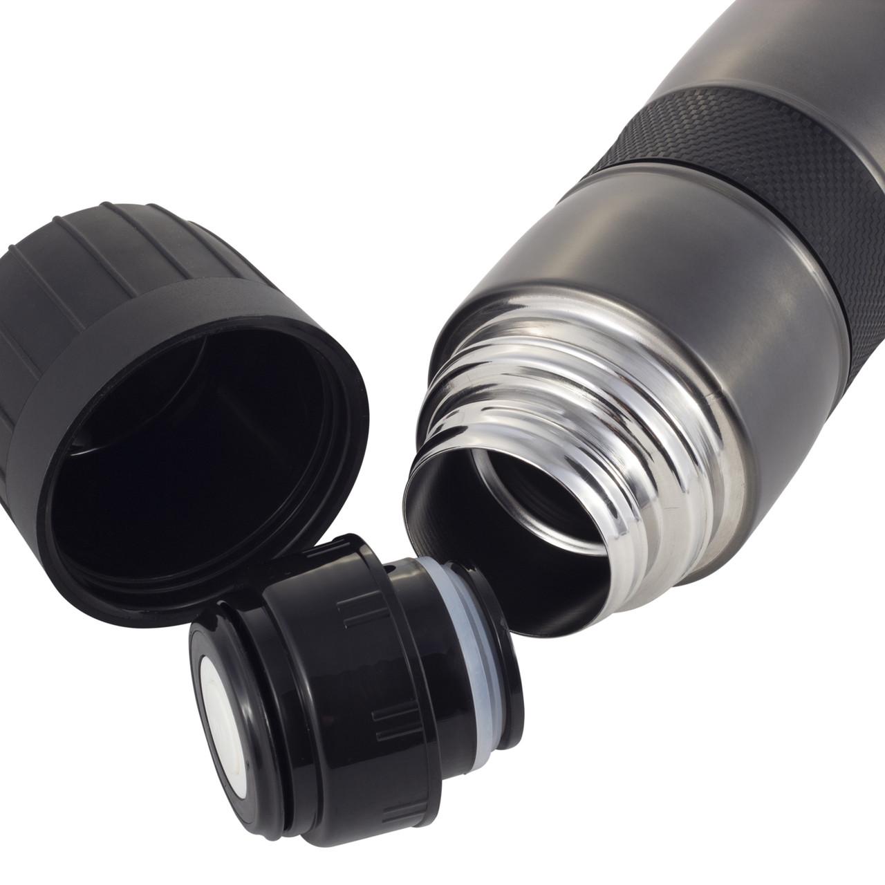 Термос с помповым механизмом Kamille KM-2039 из нержавеющей стали 950 мл Черный (150-84-2039.1) - фото 4