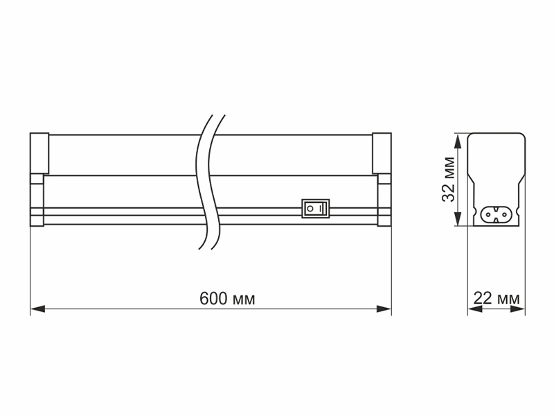 Світлодіодний світильник лінійний TITANUM Т5 10W 0,6 м 5000К 220V Білий (TL-T5-10065) - фото 4 Світлодіодний світильник лінійний TITANUM Т5 10W 0,6 м 5000К 220V Білий (TL-T5-10065) - фото 4