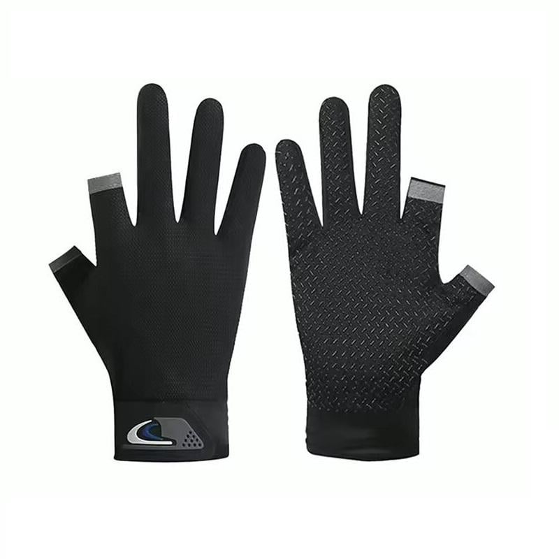 Рукавички літні з двома пальцями Acorn RNO протиковзкі/дихаючі/для велоспорту та фітнесу Black (RNO11)