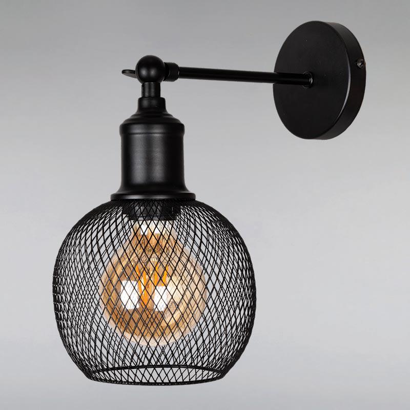 Бра настінний лофт Light House LS-14022F-1 BK Чорний