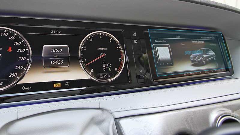 Защитное стекло Pixsel гибридное матовое на монитор Mercedes Benz S-CLASS 12,1" 2013-2017