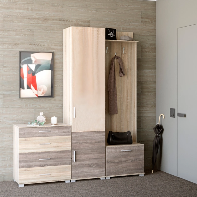 Передпокій Еверест Бриз-2 комплект Дуб сонома/Трюфель (ЕВ20494) Передпокій Еверест Бриз-2 комплект Дуб сонома/Трюфель (ЕВ20494)