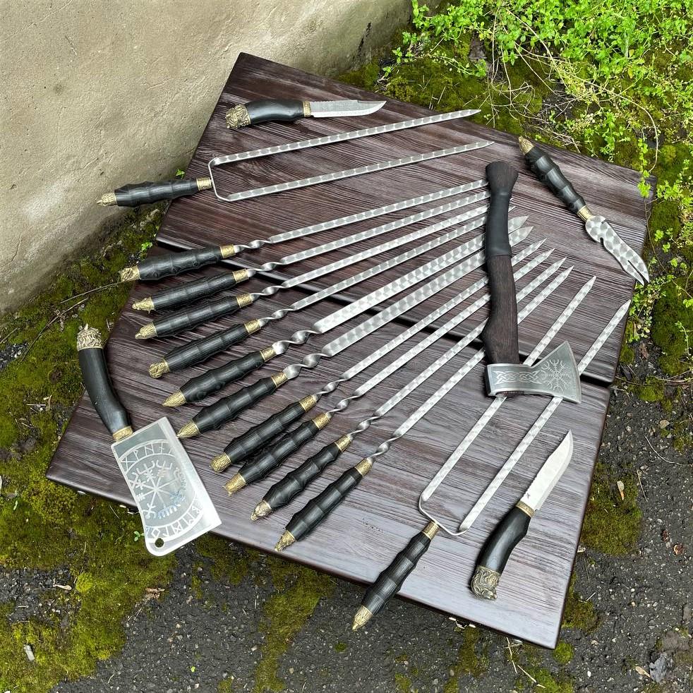 Набір шампурів Категат Gorillas BBQ в дерев'яній коробці - фото 8 Набір шампурів Категат Gorillas BBQ в дерев'яній коробці - фото 8