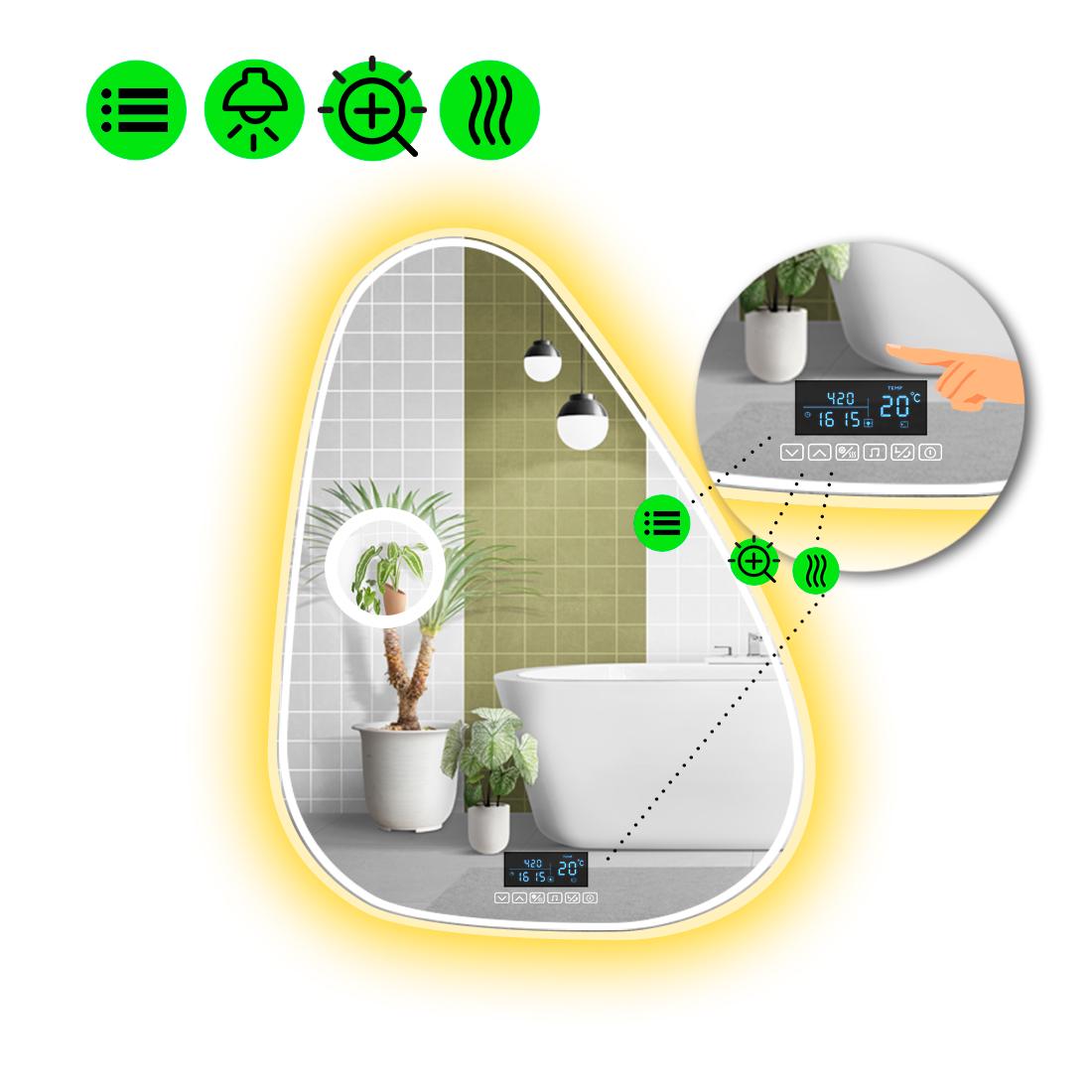 Зеркало с LED подсветкой Doccia 4 с Smart-блоком 120x96 см (8995322)