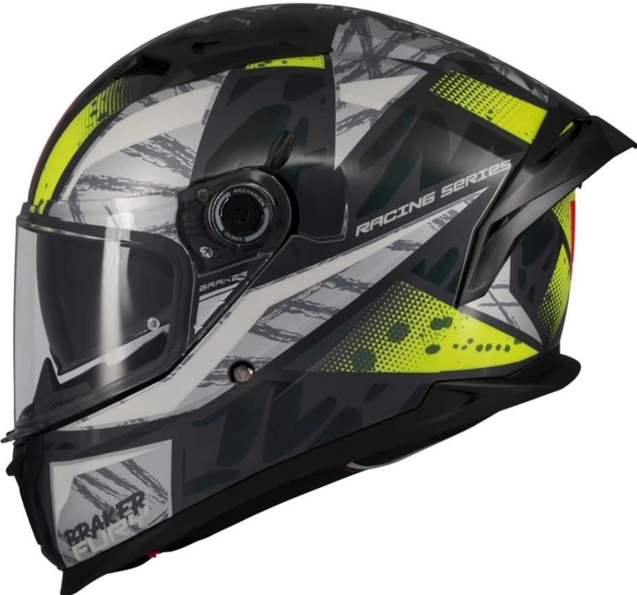 Мотошлем MT HELMETS BRAKER SV Fury C6 L Black/White/Yellow (46913)