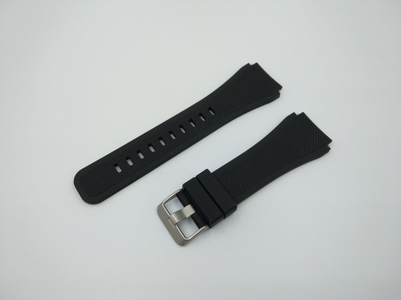 Ремешок для смарт-часов силиконовый SIKAI Classic Gear для 22 мм для Amazfit GTR 2 Pace Stratos/ рифленый Черный (1637P)