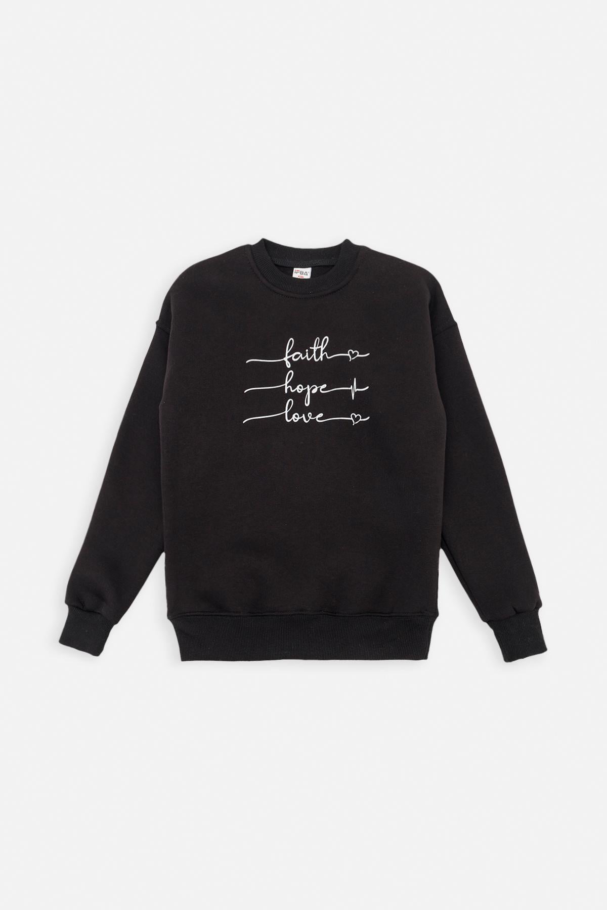 Свитшот для девочки ЦБ-00260722 140 см Черный (28576551)