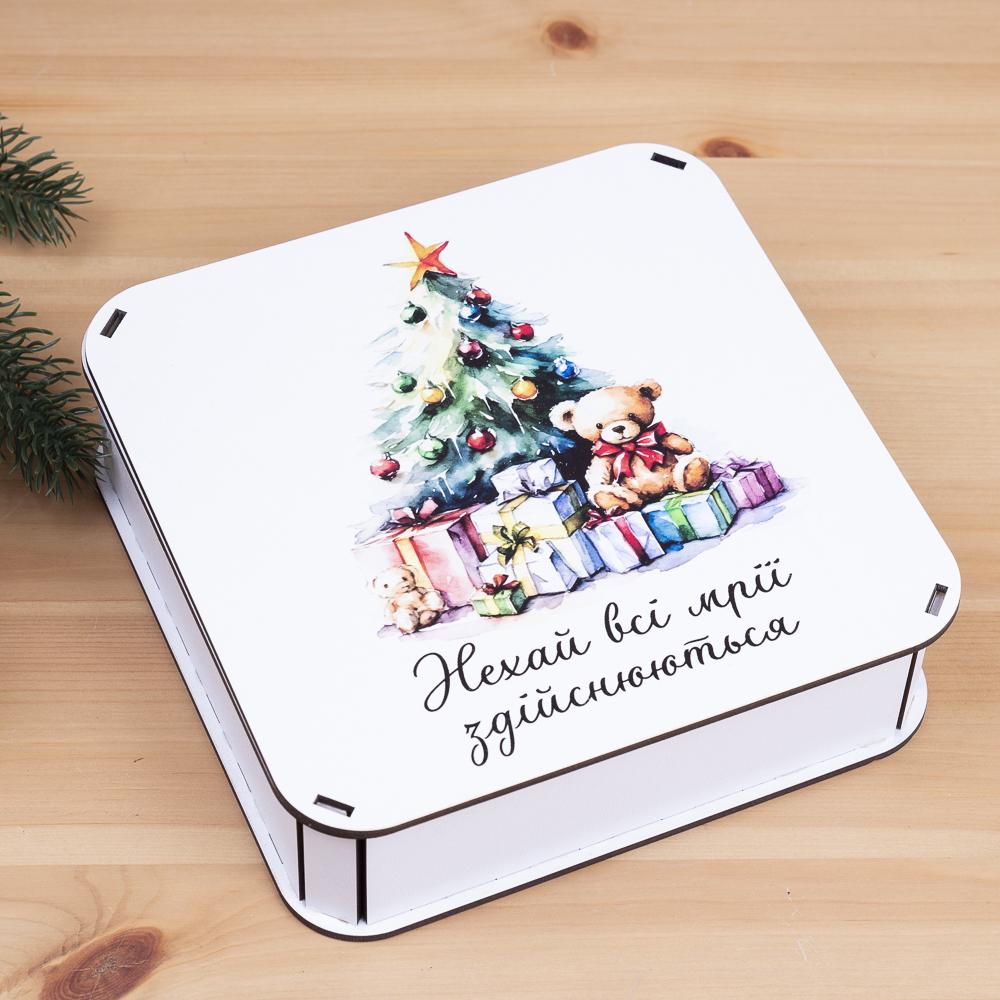 Коробка квадратная С елкой 19,5 см (4977-24)