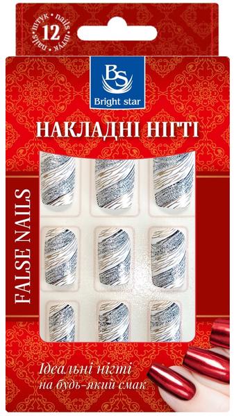 Накладные ногти Bright Star с рисунком в упаковке 12 шт. (KP12-007-06)