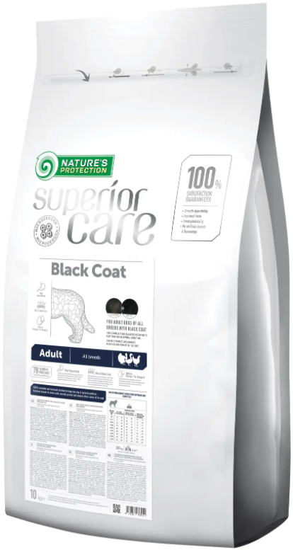 Корм сухой Superior Care Black Coat All Breeds для взрослых собак всех пород с черной окраской шерсти 10 кг (NPSC45791)