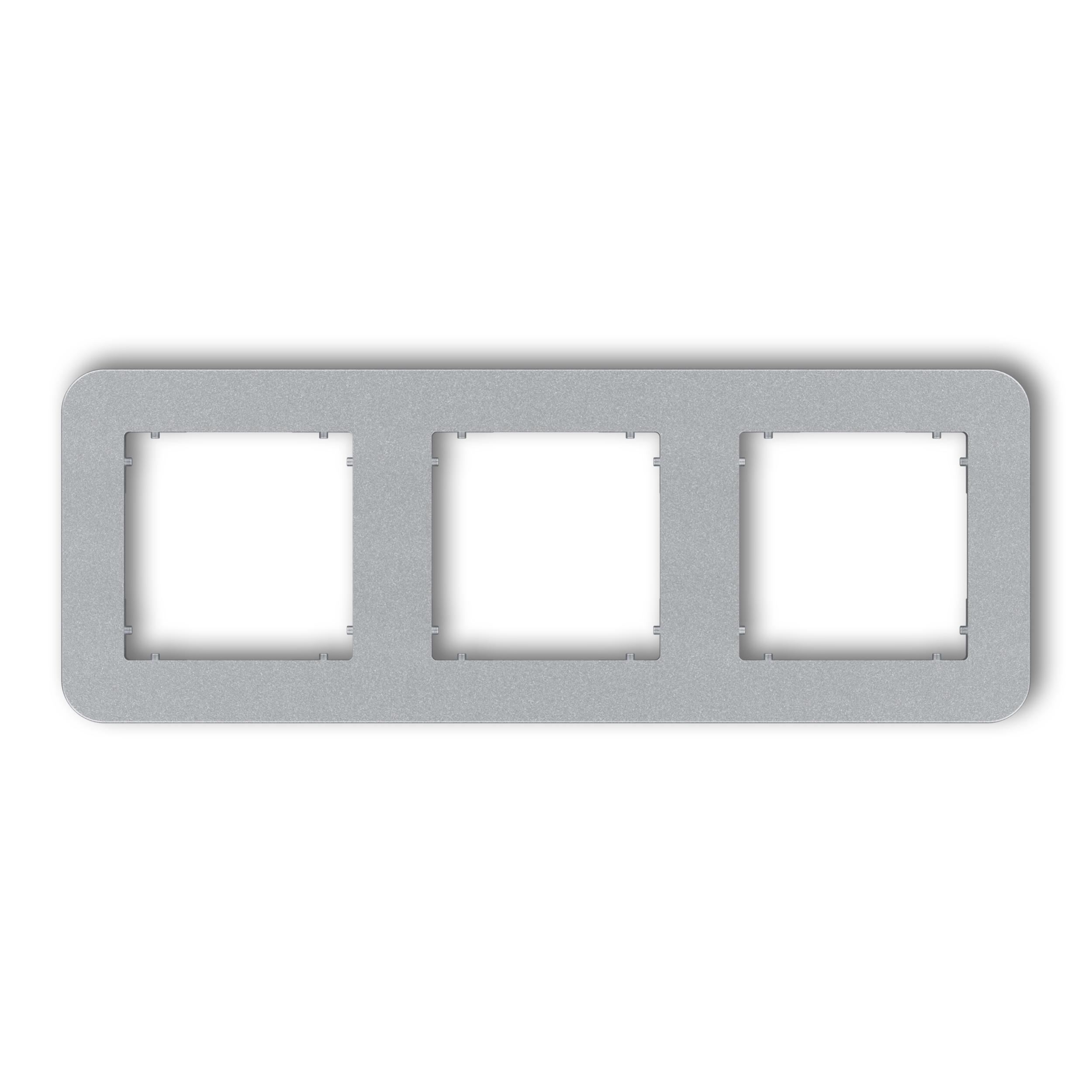 Рамка тройная универсальная закругленная Karlik Mini Серебристый металлик (7MRTZ-3)