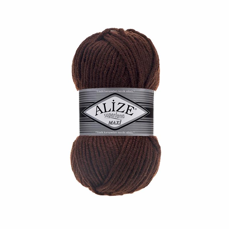 Пряжа Alize SuperLana Maxi 26 Коричневий