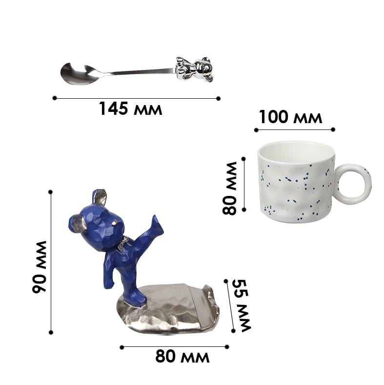 Сервіз для кави подарунковий Dedbbb чашка/ложка/підставка для телефону White (2498724901) - фото 4