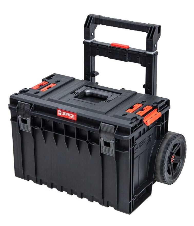 Ящик для інструментів Qbrick System ONE Cart 2,0 модульний з ручкою та колесами пластиковий 52 л 641х485х660 мм Чорний