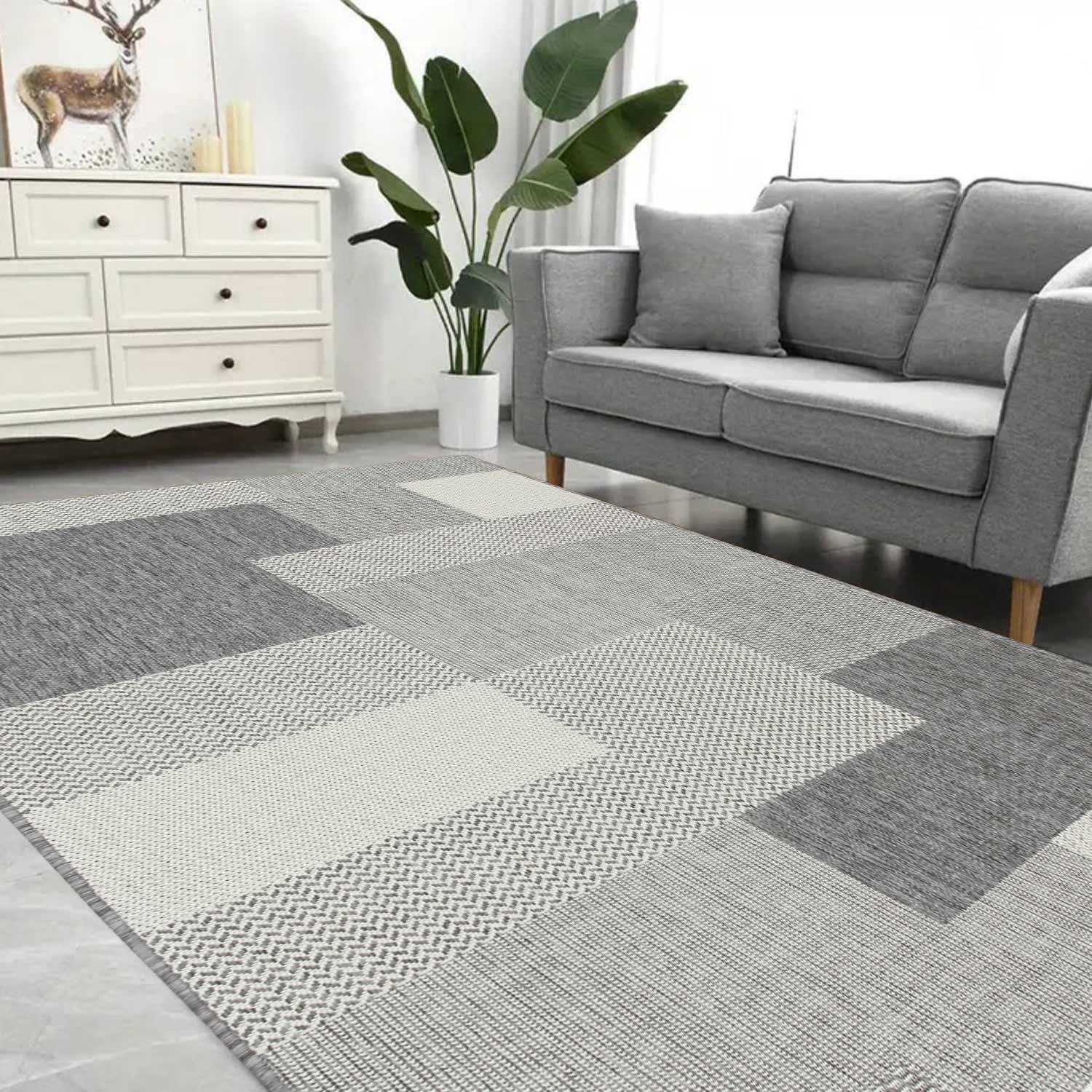 Килим безворсовий на гумовій основі DAKARIA Flex Run 19682/811 2x3 м Сірий (00-00022297) - фото 2