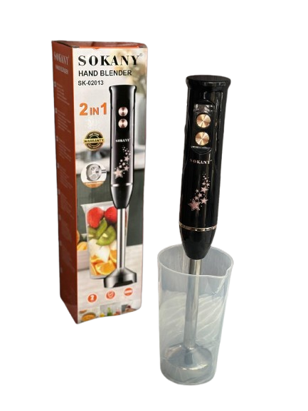Блендер занурювальний Sokany SK-02013 з нержавіючої сталі 600 Вт з кнопкою Power Bell Чорний (2541086955)