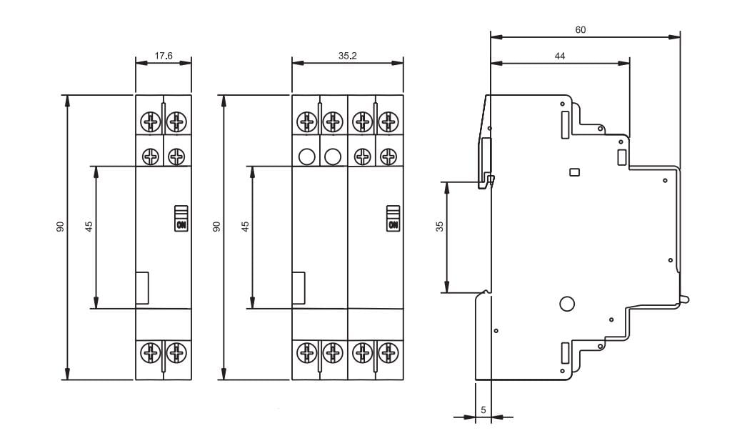 Контактор импульсный ETI RВS 420-2C 4P 20A 2CO 230V (2464139) - фото 2