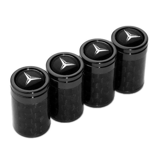 Набір ковпачків на ніпель для автомобіля SUNROZ Caps Premium Carbon Mercedes 4 шт. Black