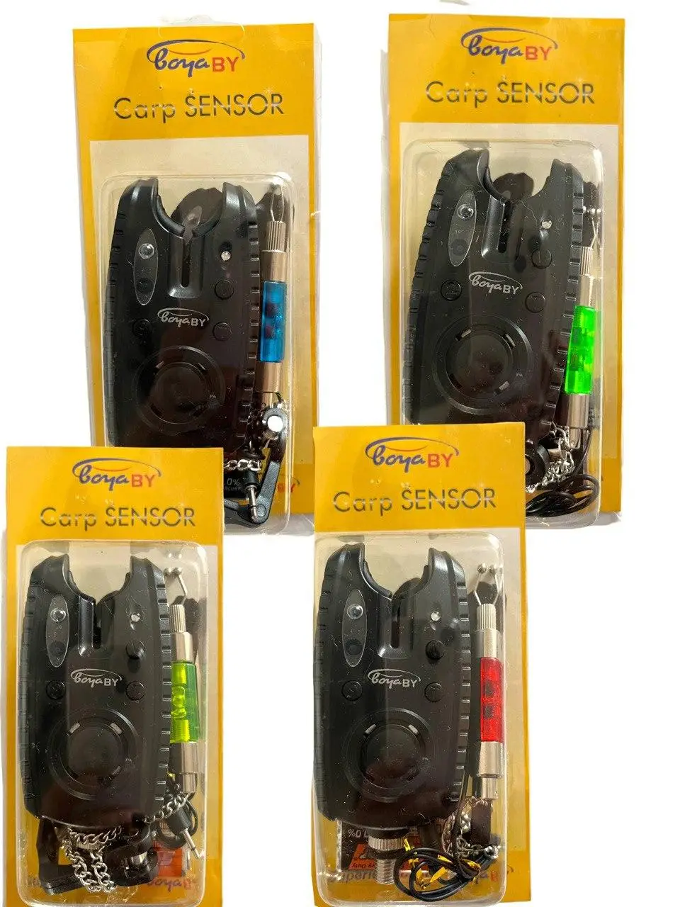 Набір сигналізаторів клювання BoyaBY Carp Sensor YL-6 та свінгери на ланцюжку 4 шт. Чорний/Різнокольоровий (1976455124) - фото 2