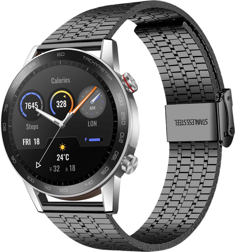 Браслет металлический Counic для Honor Magic Watch 2 46 мм Black (34119-2B)