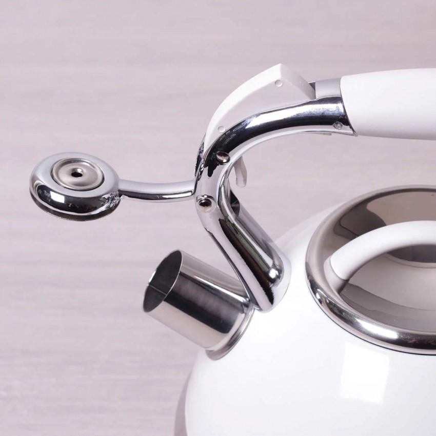 Чайник Kamille КМ-0696AN из нержавеющей стали со свистком 2,7 л Белый (1105575092) - фото 2 Чайник Kamille КМ-0696AN из нержавеющей стали со свистком 2,7 л Белый (1105575092) - фото 2