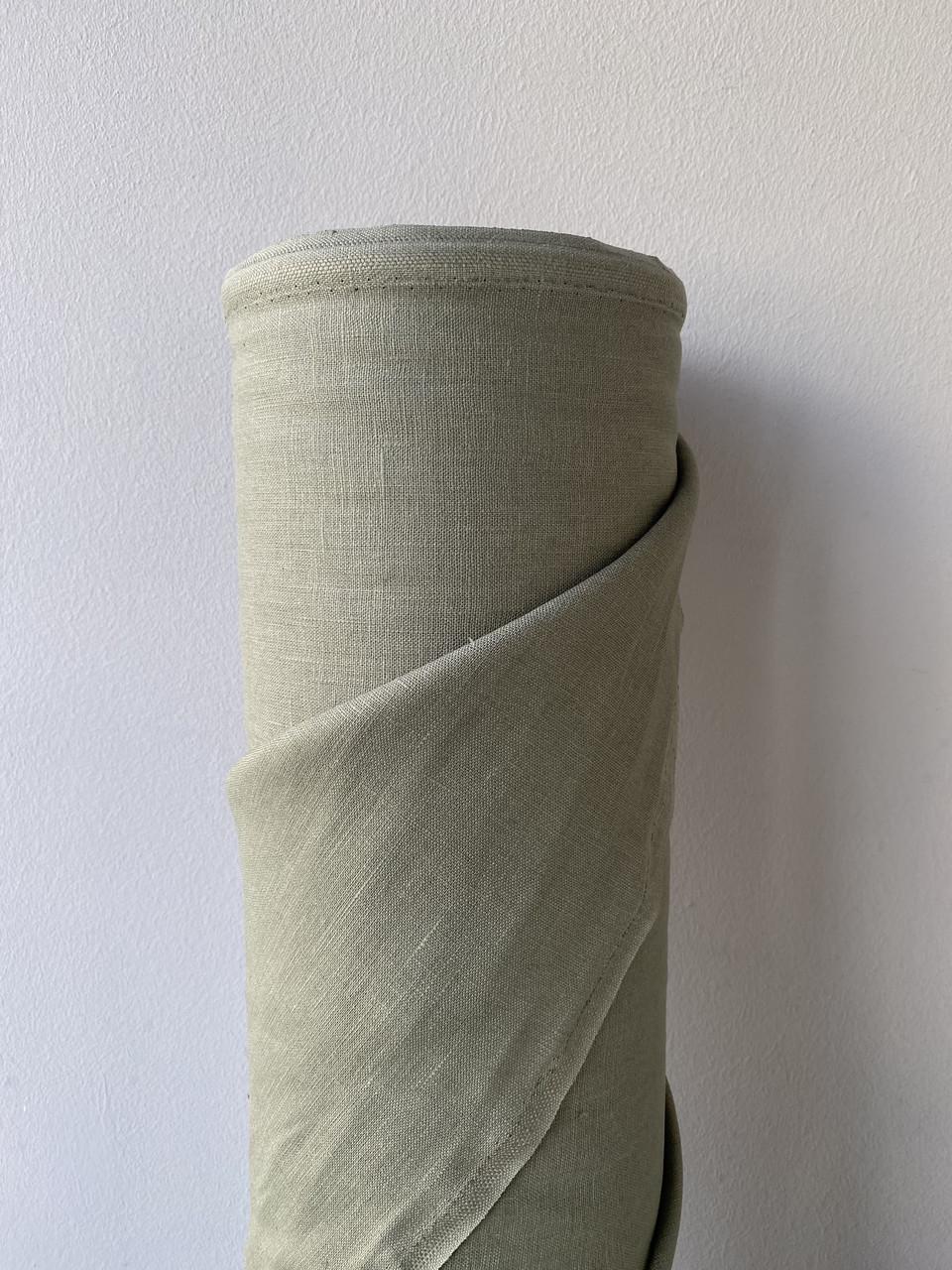 Ткань скатертная LINEN PLUS льняная 143 см 594 Хаки - фото 1