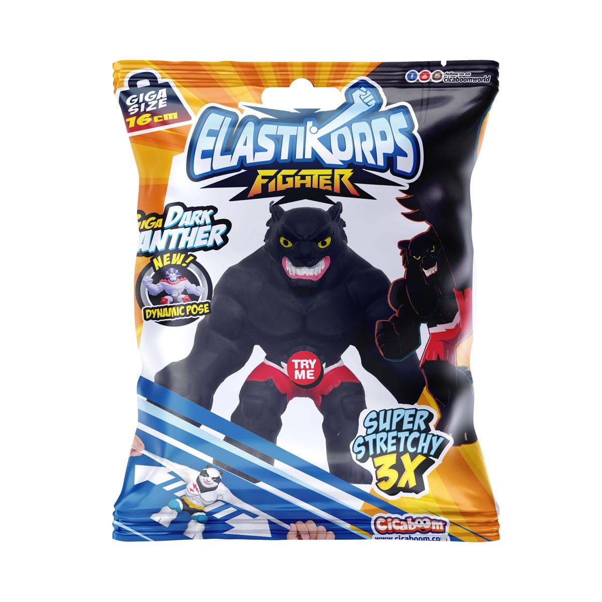 Детская игровая фигурка Fighter Elastikorps Черная пантера для детей растяжная Черный (C1016GF15-2021-3)