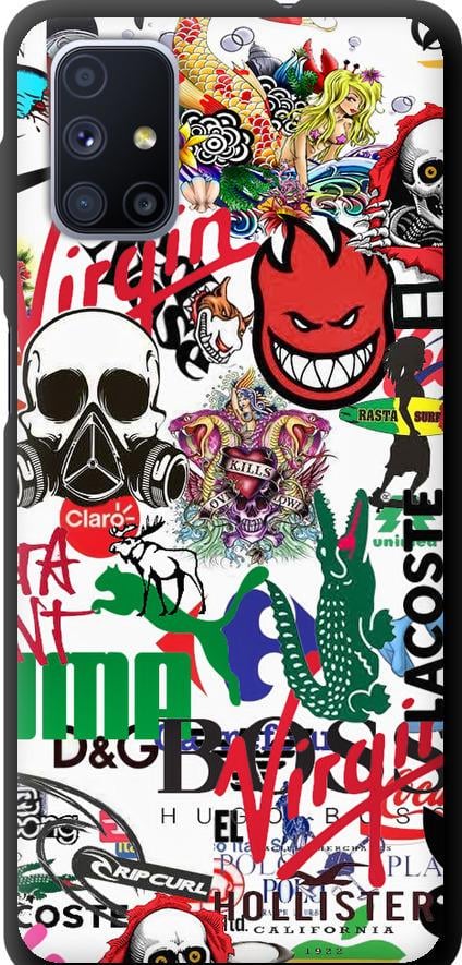 Чехол на Samsung Galaxy M51 M515F Many different logos (4022b-1944-42517)
