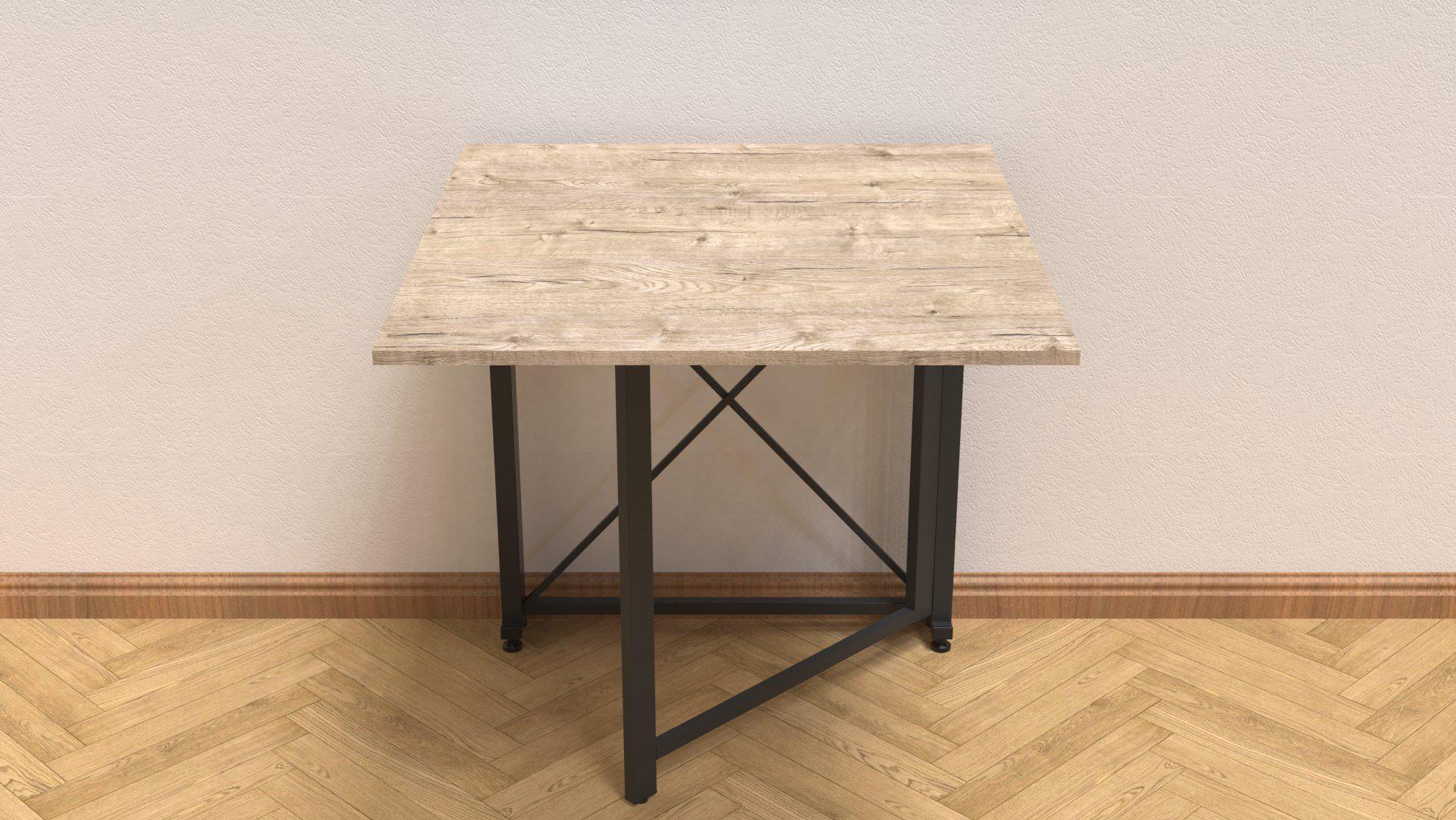 Стол-книжка трансформер Орион 1 Ferrum-decor 750x810x730 см металл Черный/ДСП Дуб Шервуд (ORI102)