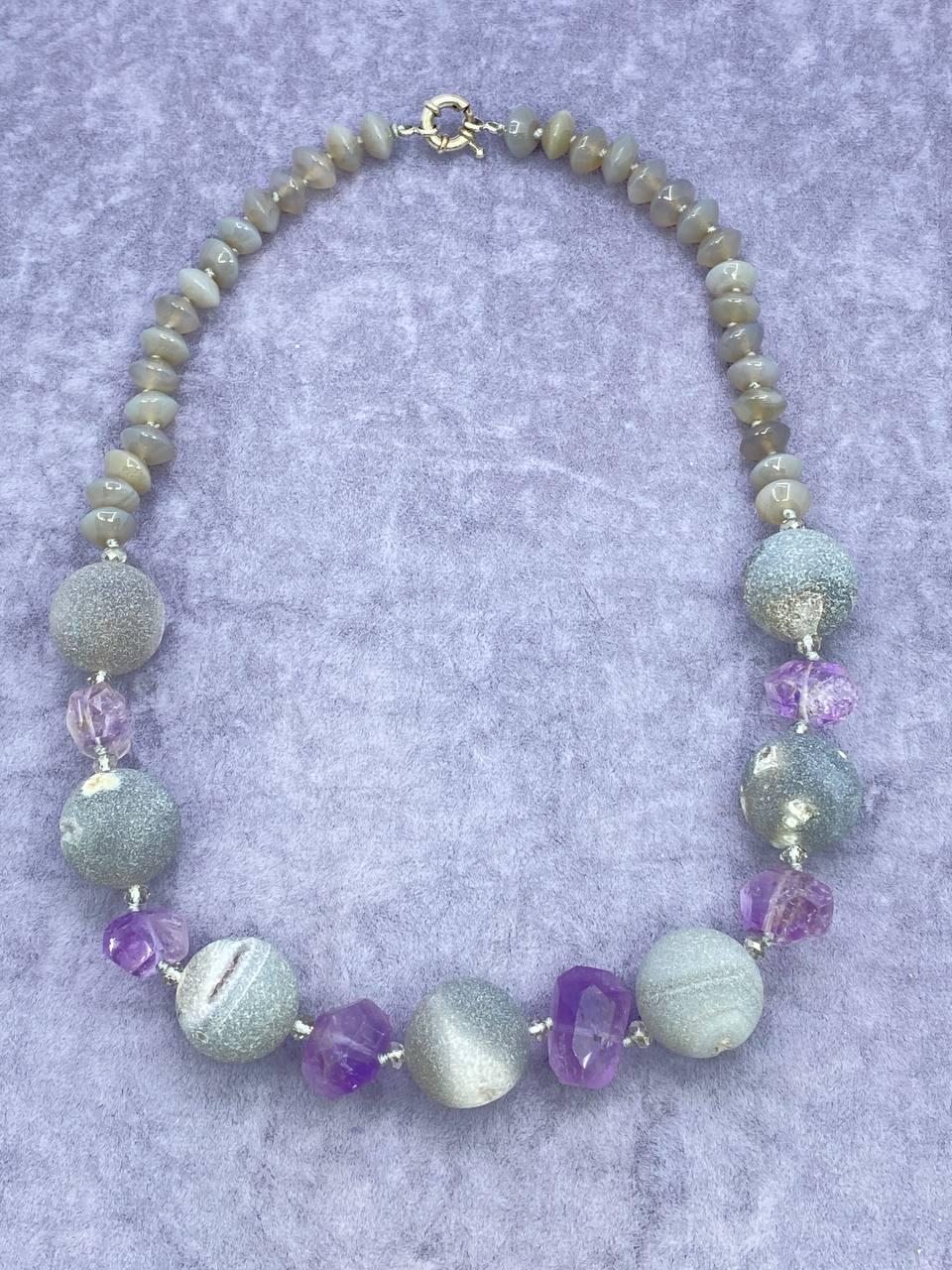 Бусы агат 50 см Разноцветный (9968)