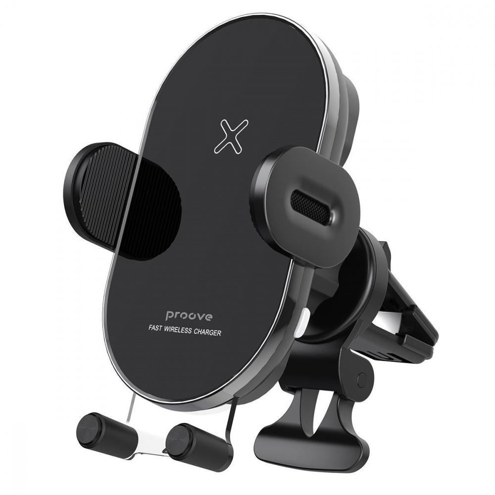 Держатель в машину с Беспроводным ЗУ Proove Rounded Energy 15W Черный (47923 black)