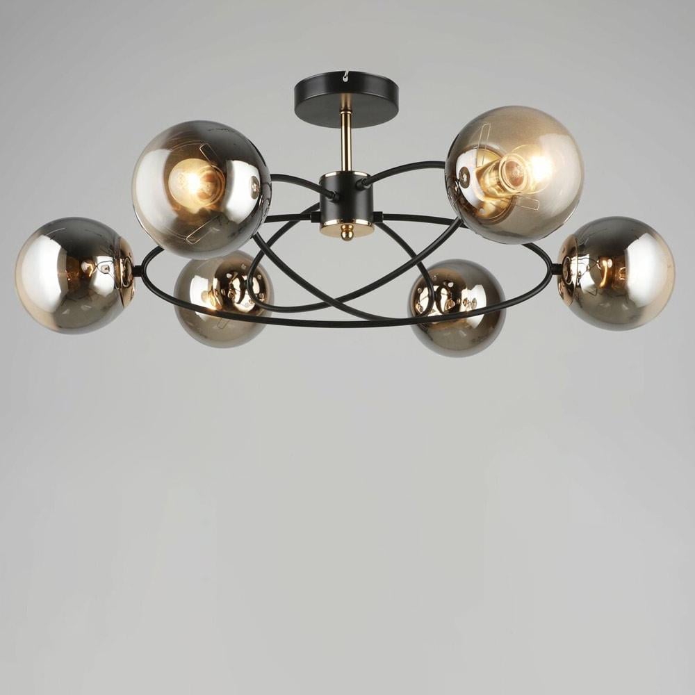 Люстра потолочная молекула Light House SRS-19639/6 Черный/Золотой