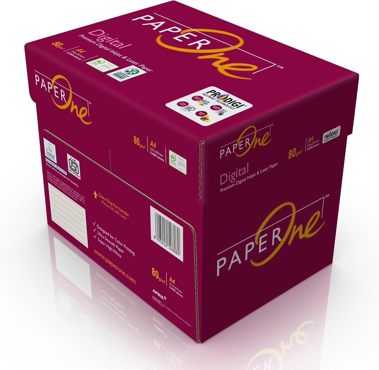 Бумага офисная PaperOne Digital A4 80 г/м2 500 листов 5 пачек
