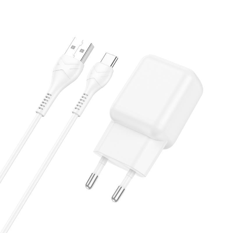 Автомобільний зарядний пристрій Hoco Type-C Cable Single Port Charger set C96A White (e8273411)