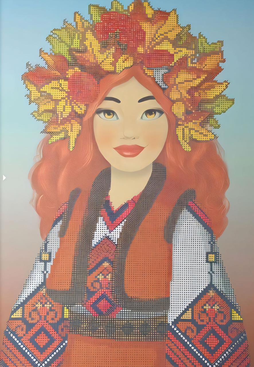 Схема для вышивки бисером МИКаА-2129 Украинка Осень (2553052720)