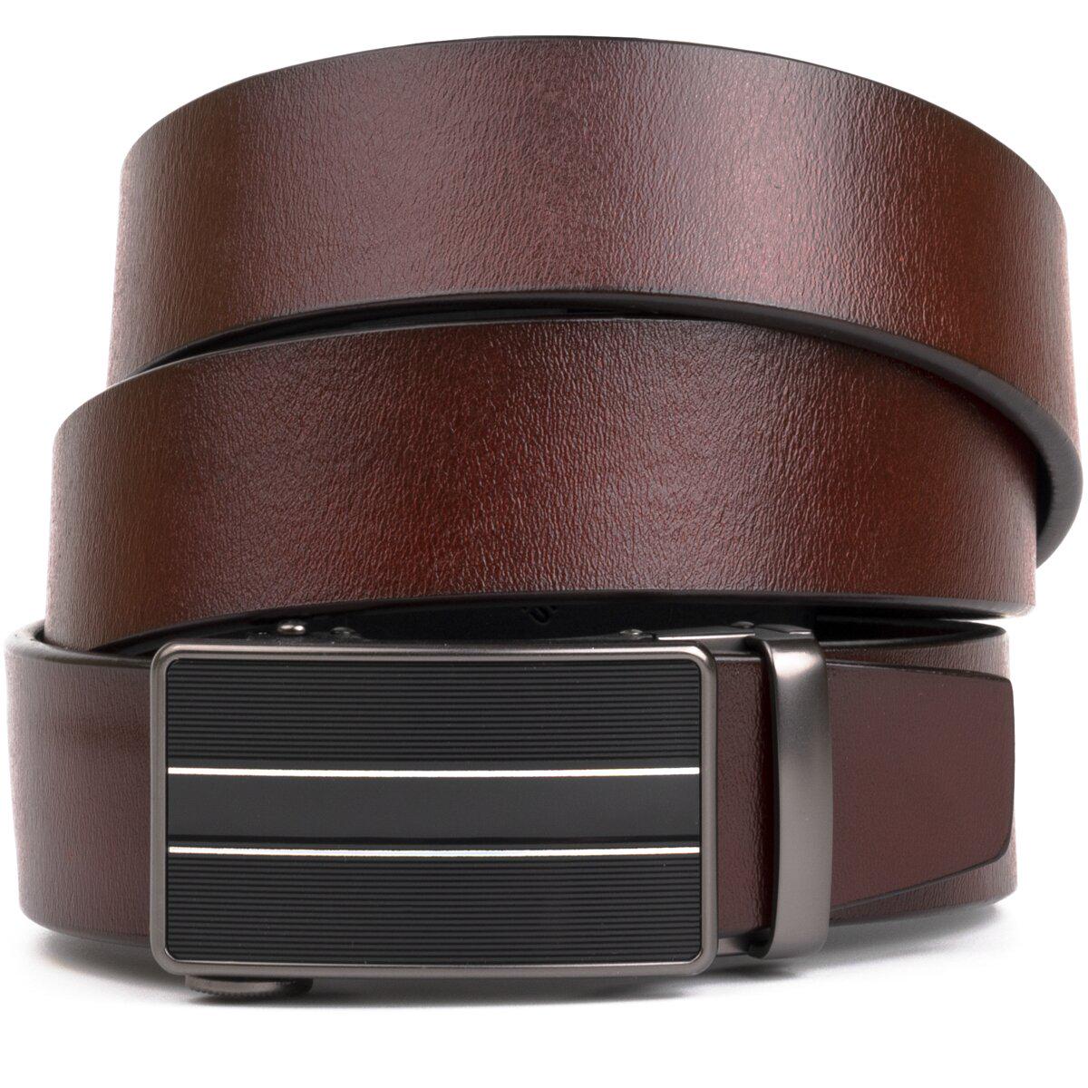 Мужской ремень Vintage 20210 с автоматической пряжкой Коричневый