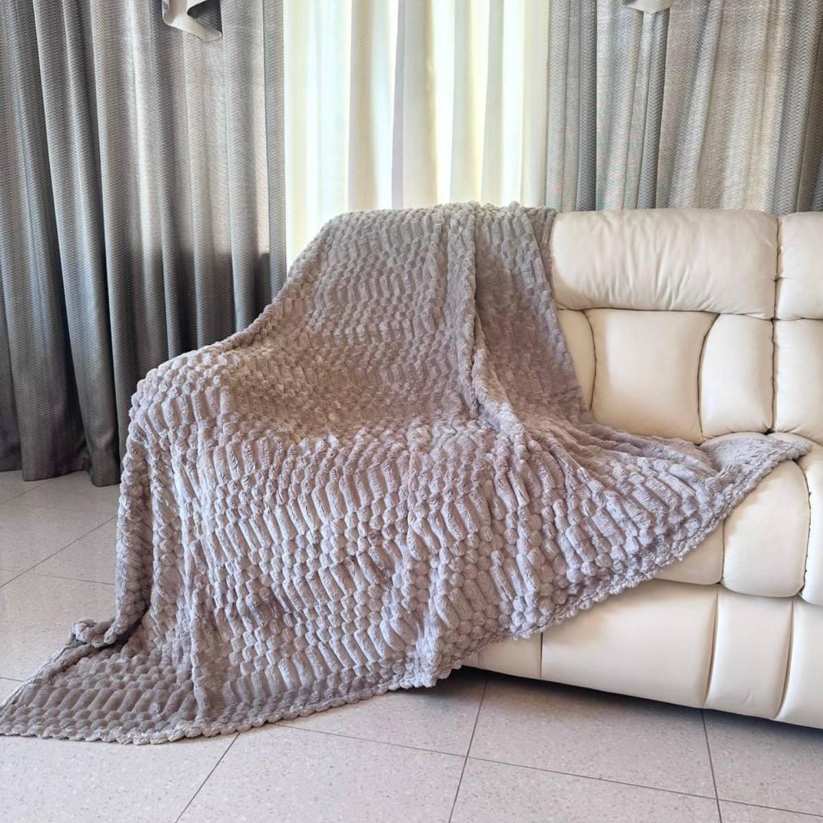 Плед Koloco Шарпей 3D євро 200х230 см Бежевий (41110) - фото 2 Плед Koloco Шарпей 3D євро 200х230 см Бежевий (41110) - фото 2